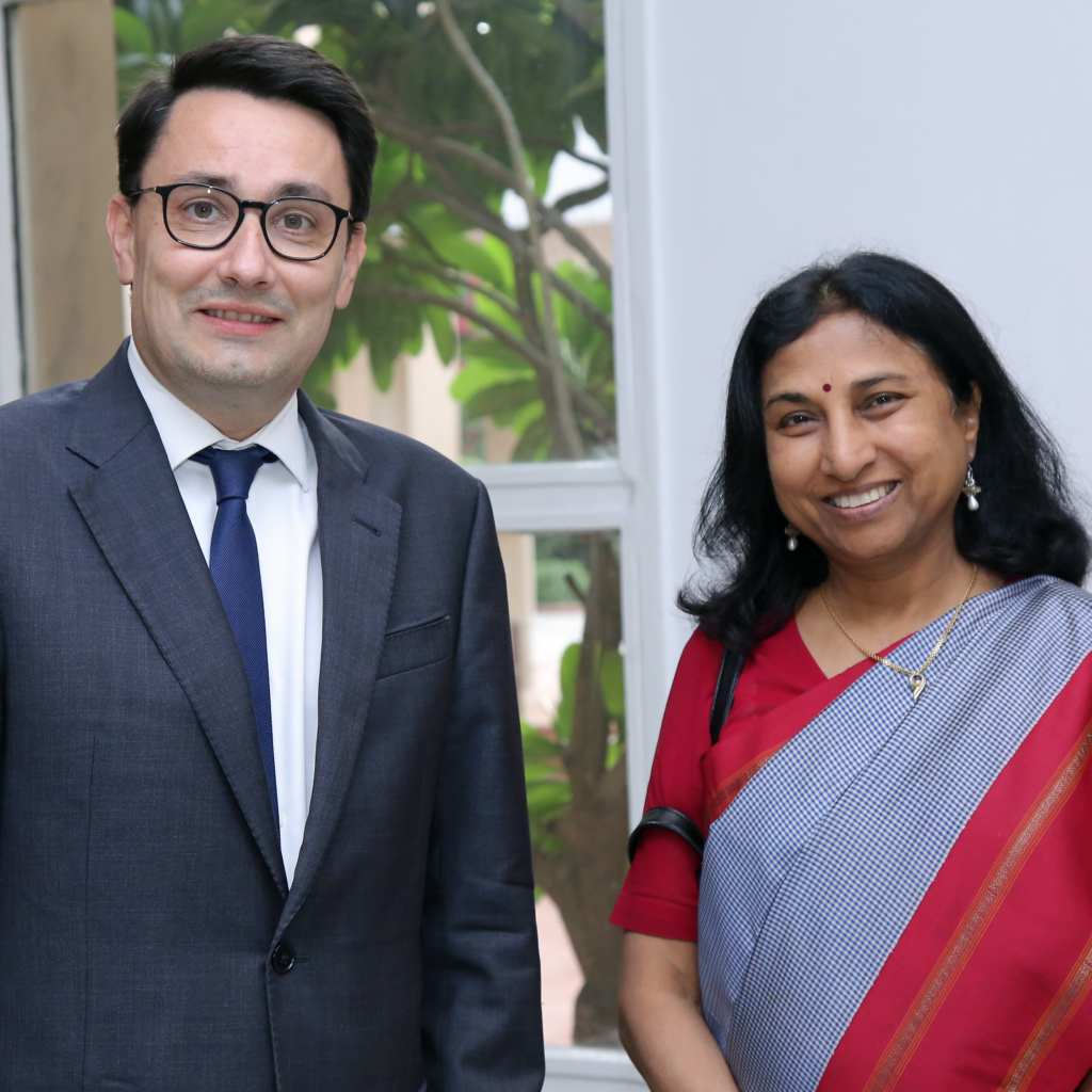 H.E. Mr Alexandre Ziegler, Professor Bina Agarwal