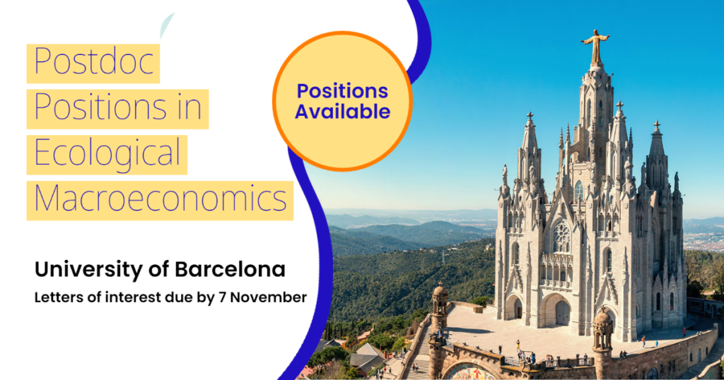 Two 3-year Postdoc Positions in Ecological Macroeconomics at the University of Barcelona