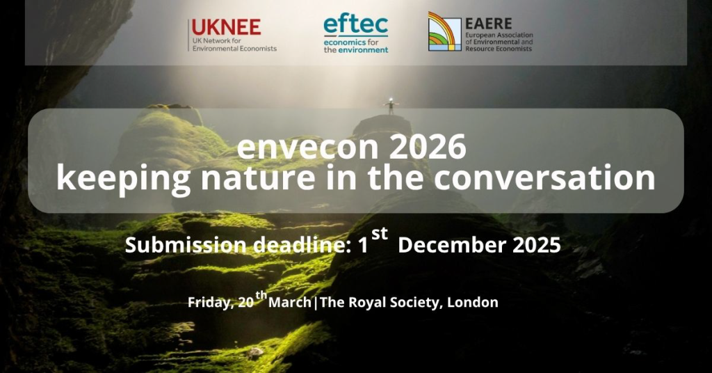 envecon 2026: Join the Dialogue on Environmental Economics at The Royal Society, London on Friday, 20th March.